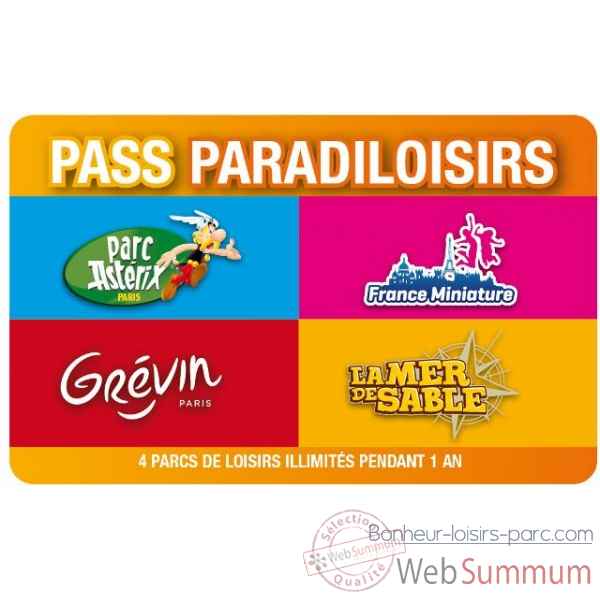 Pass Paradiloisirs - Parc Astrix-Mer de Sable-Muse Grvin-France Miniature- Pass-Adulte Annuel